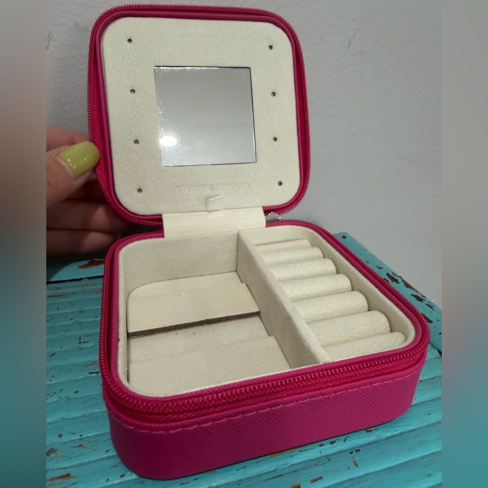 Sterling Forever Travel Jewelry Case Raspberry